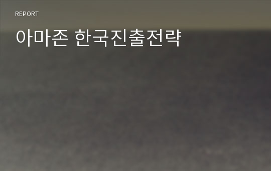 아마존 한국진출전략