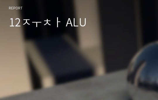 12주차 ALU