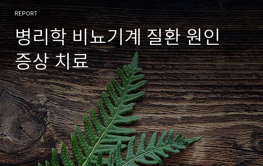 병리학 비뇨기계 질환 원인 증상 치료