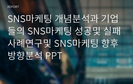 SNS마케팅 기업사례 PPT