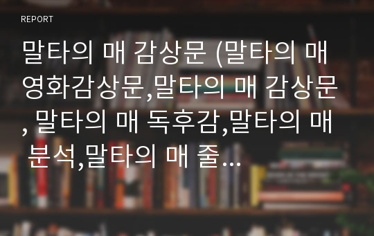 말타의 매 감상문 (말타의 매 영화감상문,말타의 매 감상문, 말타의 매 독후감,말타의 매 분석,말타의 매 줄거리,말타의 매 비평, 느와르, 말타의 매, 철학, 몰타의 매)