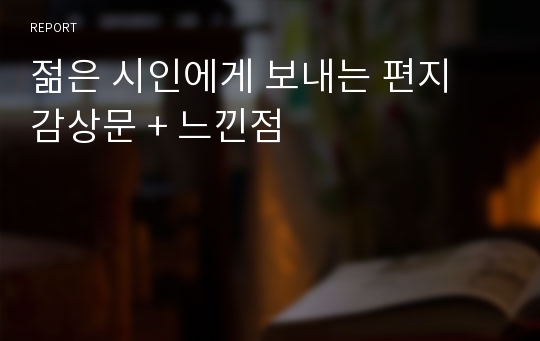 젊은 시인에게 보내는 편지 감상문 + 느낀점