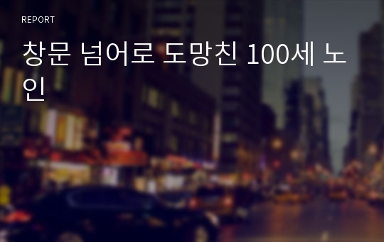 창문 넘어로 도망친 100세 노인