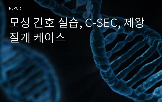 모성 간호 실습, C-SEC, 제왕절개 케이스