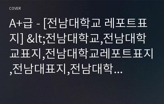 A+급 - [전남대학교 레포트표지] &lt;전남대학교,전남대학교표지,전남대학교레포트표지,전남대표지,전남대학교로고,전남대학교대학로고,전남대레포트표지,전남대학교레포트,레포트전남대,전남대학&gt;