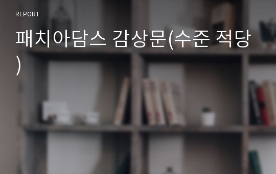 패치아담스 감상문(수준 적당)