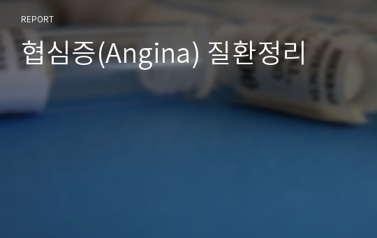 협심증(Angina) 질환정리