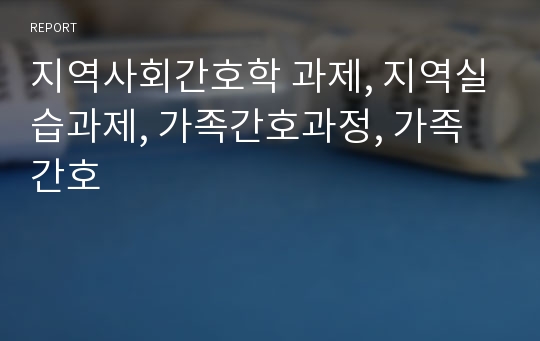 지역사회간호학 과제, 지역실습과제, 가족간호과정, 가족간호