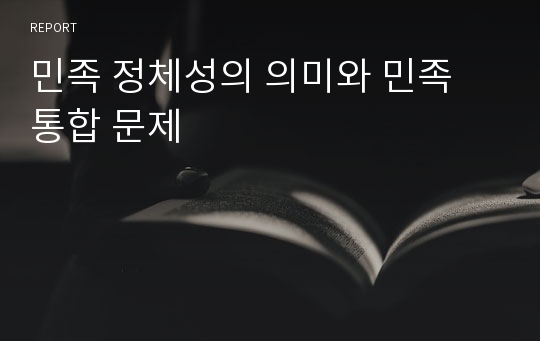 민족 정체성의 의미와 민족 통합 문제