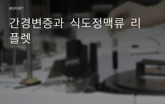 간경변증과  식도정맥류  리플렛