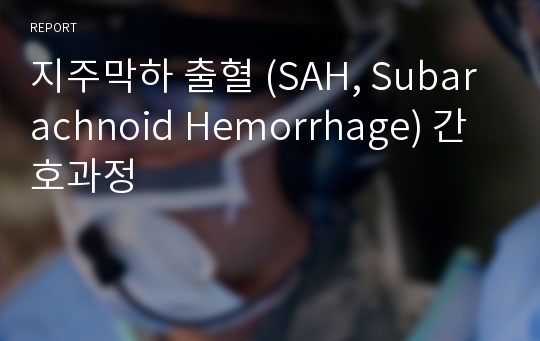 지주막하 출혈 (SAH, Subarachnoid Hemorrhage) 간호과정