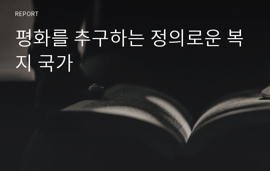 평화를 추구하는 정의로운 복지 국가