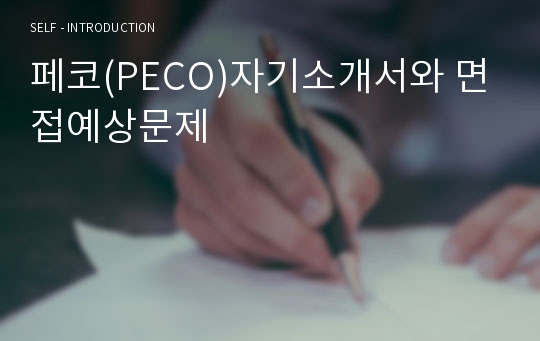 페코(PECO)자기소개서와 면접예상문제