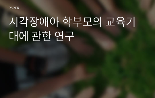 시각장애아 학부모의 교육기대에 관한 연구