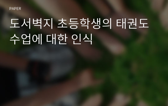 도서벽지 초등학생의 태권도 수업에 대한 인식