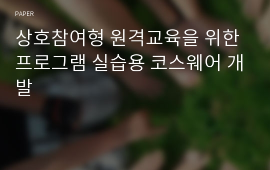 상호참여형 원격교육을 위한 프로그램 실습용 코스웨어 개발