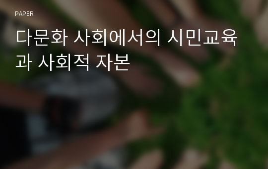 다문화 사회에서의 시민교육과 사회적 자본