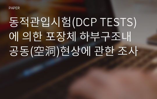 동적관입시험(DCP TESTS)에 의한 포장체 하부구조내 공동(空洞)현상에 관한 조사