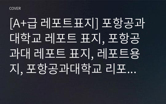 [A+급 레포트표지] 포항공과대학교 레포트 표지, 포항공과대 레포트 표지, 레포트용지, 포항공과대학교 리포트 표지, 포항공과대 리포트 표지, 레포트표지, 포항공과대 레포트, 포항공과대학교레포트, 깔끔한 레포트 표지 11