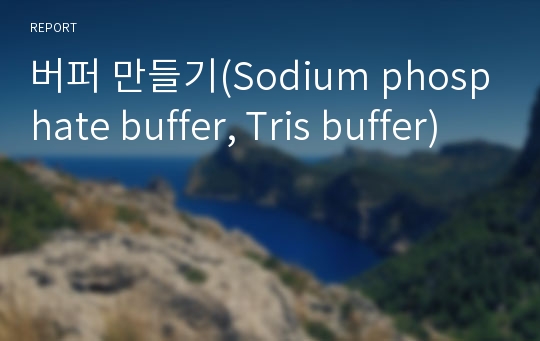 버퍼 만들기(Sodium phosphate buffer, Tris buffer)