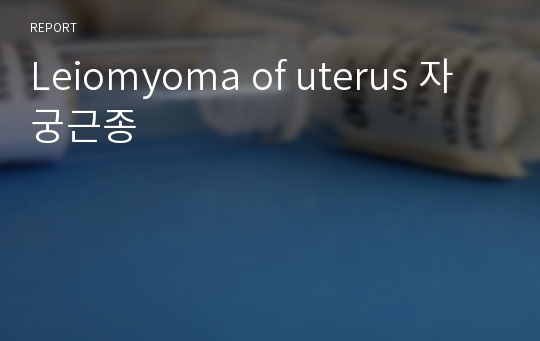 Leiomyoma of uterus 자궁근종