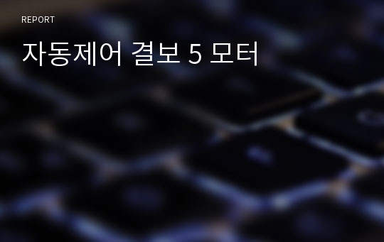 자동제어 결보 5 모터