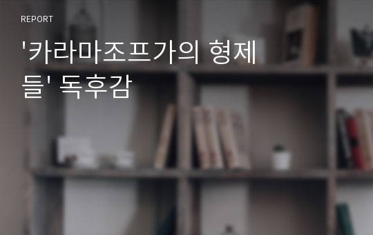 &#039;카라마조프가의 형제들&#039; 독후감