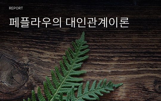 페플라우의 대인관계이론