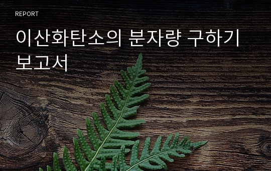 이산화탄소의 분자량 구하기 보고서