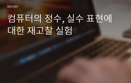 컴퓨터의 정수, 실수 표현에 대한 재고찰 실험