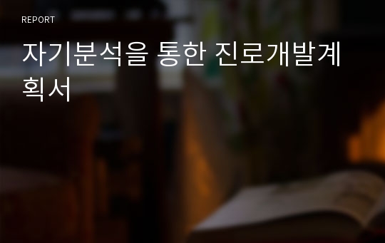 자기분석을 통한 진로개발계획서