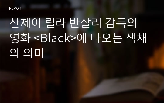 산제이 릴라 반살리 감독의 영화 &lt;Black&gt;에 나오는 색채의 의미