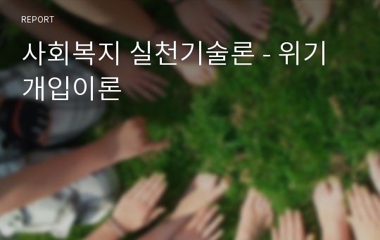 사회복지 실천기술론 - 위기개입이론