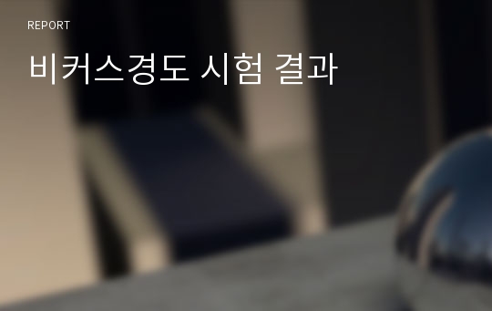 비커스경도 시험 결과