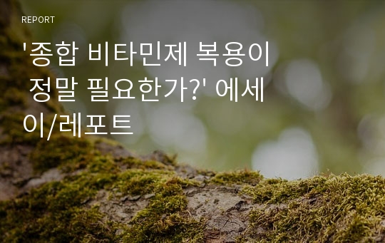 &#039;종합 비타민제 복용이 정말 필요한가?&#039; 에세이/레포트