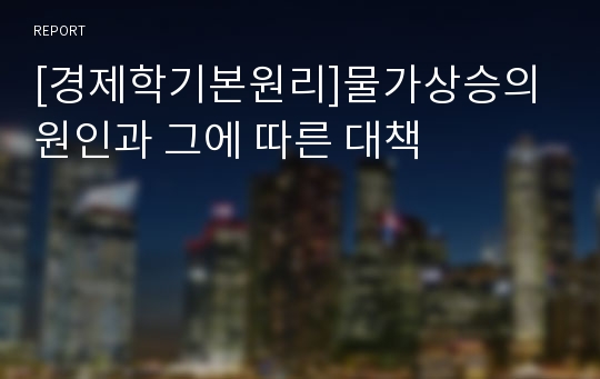 [경제학기본원리]물가상승의 원인과 그에 따른 대책