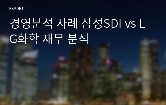 경영분석 사례 삼성SDI vs LG화학 재무 분석