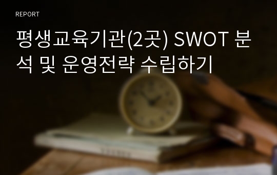 평생교육기관(2곳) SWOT 분석 및 운영전략 수립하기