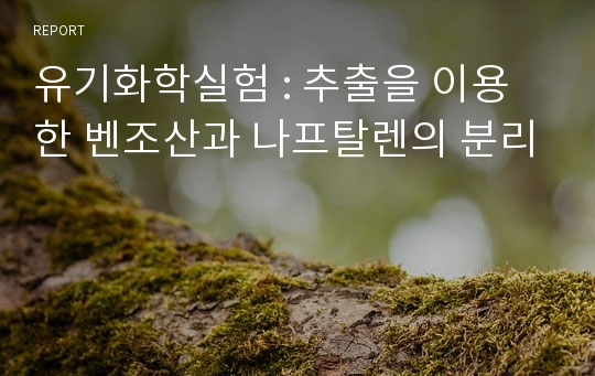 유기화학실험 : 추출을 이용한 벤조산과 나프탈렌의 분리