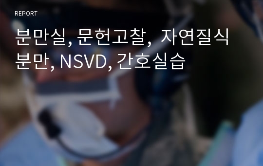 분만실, 문헌고찰,  자연질식분만, NSVD, 간호실습