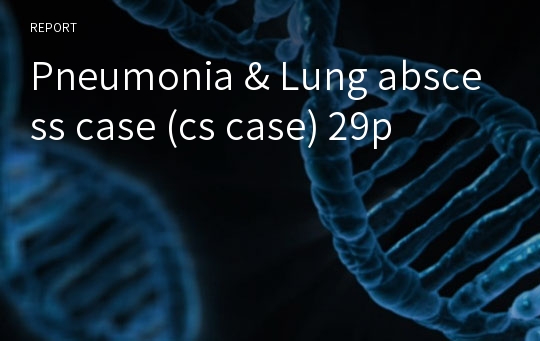 Pneumonia &amp; Lung abscess case (cs case) 29p