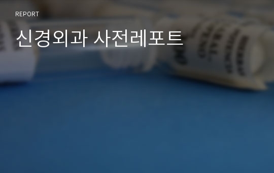 신경외과 사전레포트