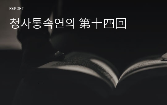 청사통속연의 第十四回