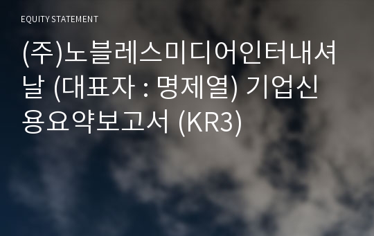 (주)노블레스미디어인터내셔날 기업신용요약보고서 (KR3)