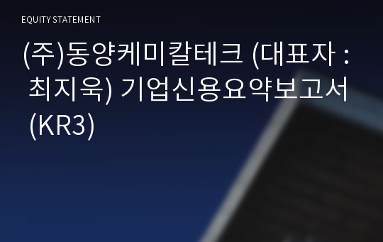 (주)동양케미칼테크 기업신용요약보고서 (KR3)