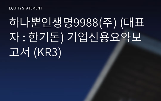 하나뿐인생명9988(주) 기업신용요약보고서 (KR3)