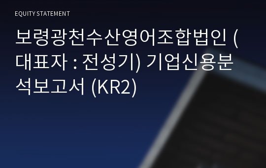 보령광천수산영어조합법인 기업신용분석보고서 (KR2)