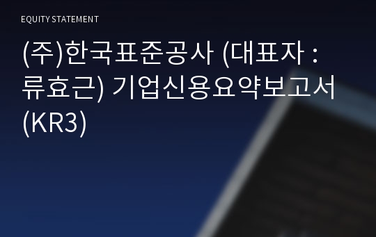 (주)한국표준공사 기업신용요약보고서 (KR3)