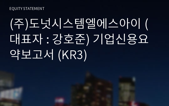 (주)도넛시스템엘에스아이 기업신용요약보고서 (KR3)