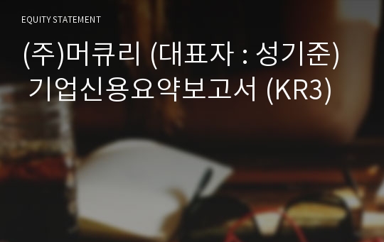 (주)머큐리 기업신용요약보고서 (KR3)